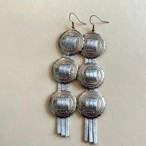 Concho leather earrings